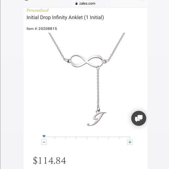 “J” Initial Drop Infinity Anklet - Picture 1 of 4
